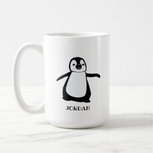 グレイパーソナライズされたキュートペンギンイラストレーションベビー コーヒーマグカップ