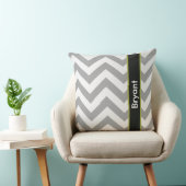 グレイパーソナライズされたシェブロン装飾用クッション クッション (椅子)