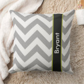 グレイパーソナライズされたシェブロン装飾用クッション クッション (ブランケット)