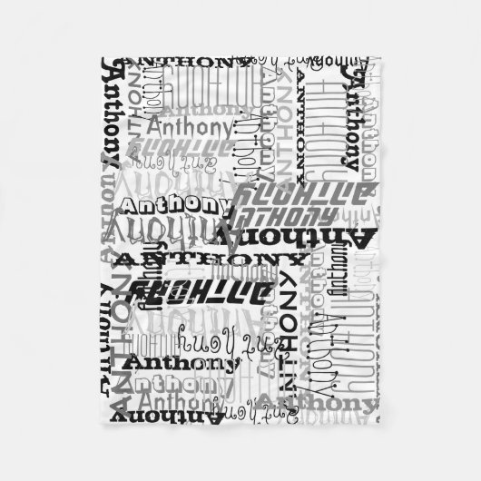 グレイパーソナライズされたシェード名前をカスタムするコラージュ フリースブランケット (正面)