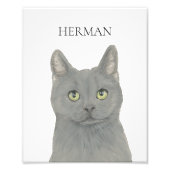 グレイパーソナライズされたシャルトレックス猫 フォトプリント            (正面)