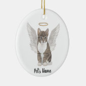 グレイパーソナライズされたタビーキャット悔やみや弔慰メモリアル セラミックオーナメント (右)
