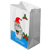 グレイパーソナライズされたハムスター ミディアムペーパーバッグ (裏面アングル)