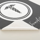 グレイパーソナライズされたハムレタードメディカルカドゥセウス  シェルパブランケット (3/4)