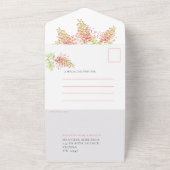 グレイビリア水彩フローラ結婚式RSVP詳細 オールインワン招待状 (外側)