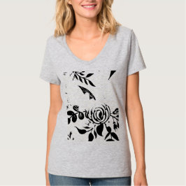  グレイフェイドフラワーベーシックTシャツ、Sサイズ Tシャツ