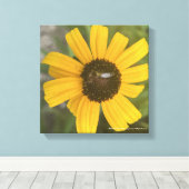 グレイフォーラデーイエローフローラプリント キャンバスプリント (インサイチュ (ウッドフロア))