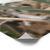 グレイフォーラデーホワイトフローラプリント ポスター (角)