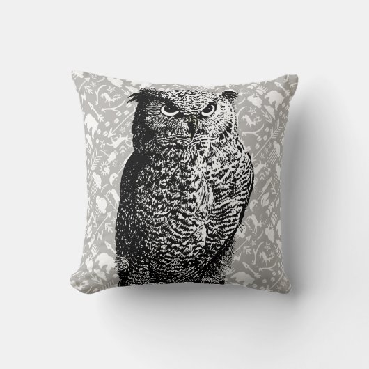 グレイフクロウ熊の鹿の矢印パターン新生児少年 クッション (正面)