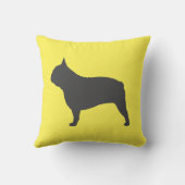 グレイフランスのブルドッグシルエットフレンチキードイエロー クッション (裏面)