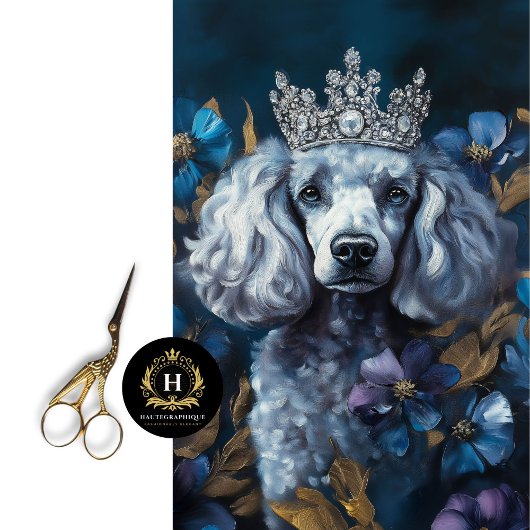 グレイフランスのプードルポートレートデコページ 薄葉紙