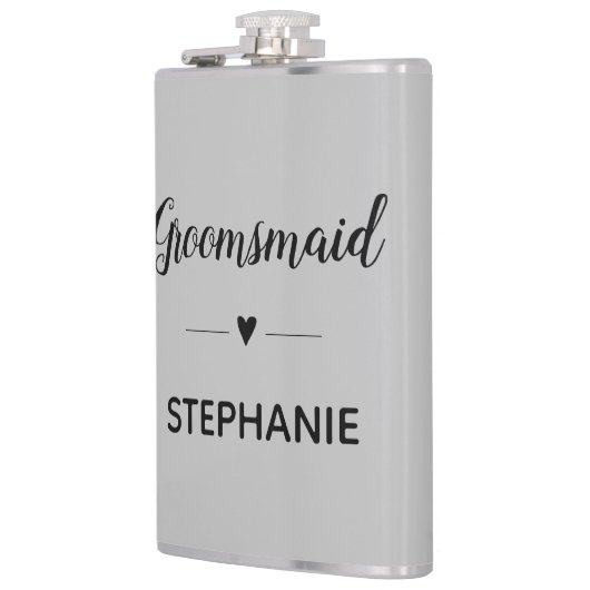 グレイブラック結婚のグロムスパーソナライズされたメイド フラスク (左)