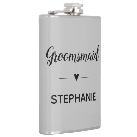 グレイブラック結婚のグロムスパーソナライズされたメイド フラスク (右)