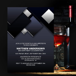 グレイブラック90thカクテルバースデーパーティー 招待状