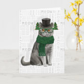 グレイブリティッシュおもしろいショートヘア カード (黄色い花)