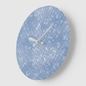 グレイブルーシチュニアシークインダイヤモンドスパークリー ラージ壁時計 (傾斜)