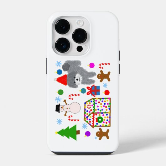 グレイプードル クリスマス #3 iPhone 14 Pro ケース (裏面)