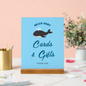 グレイホエールハローベビーシャワーカード&ギフトサイン アクリルサイン (ウェディング)