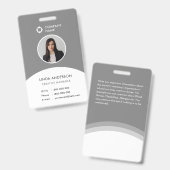 グレイホワイトカンパニー ロゴ 従業員写真 ID 上品 バッジ (正面＆裏面)