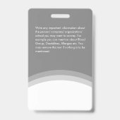 グレイホワイトカンパニー ロゴ 従業員写真 ID 上品 バッジ (裏面)