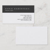 グレイホワイトクラシックトレンディー魅力的名刺 名刺 (正面/裏面)