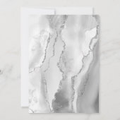 グレイホワイトシルバー結婚アゲートのリハーサル 招待状 (裏面)