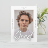 グレイホワイトネオンモダンラード写真大学大学 案内状 (スタンド正面)