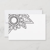 グレイホワイトフラワーモダンルーム予約結婚ズ 出欠カード (裏面)