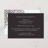 グレイホワイトフラワーモダンルーム予約結婚ズ 出欠カード (正面/裏面)