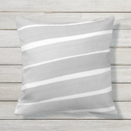 グレイホワイト絵を描抽象芸術ストライプ屋外枕 アウトドアクッション