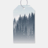 グレイマウンテンフォグフォレストワイルドネスウィンターウェディング ギフトタグ (裏面)