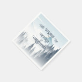 グレイマウンテンフォグフォレストワイルドネスウィンターウェディング スタンダードカクテルナプキン (角)