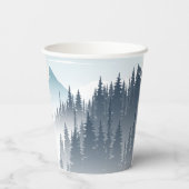 グレイマウンテンフォグフォレストワイルドネスウィンターウェディング 紙コップ (裏面)