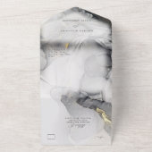 グレイマーブルとゴールド オールインワン招待状 (外側)