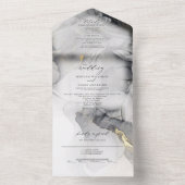 グレイマーブルとゴールド オールインワン招待状 (内側)