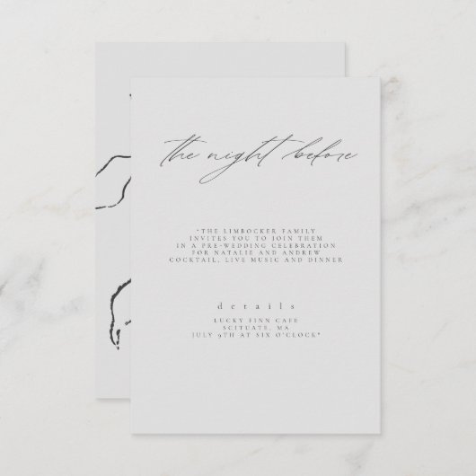 グレイミニマルブラックファインアートフローラ結婚ズ詳細 エンクロージャーカード (正面/裏面)