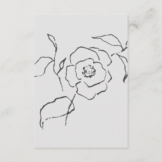 グレイミニマルブラックファインアートフローラ結婚ズ詳細 エンクロージャーカード (裏面)