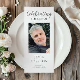 グレイモダンお祝い・オブ・ライフ・メモリアル ラックカード