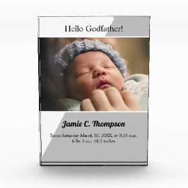 グレイモダンは私のゴッドファーザーベビー写真になる フォトブロック