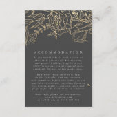 グレイモダンアイアン鉱石金ゴールドエレガントパンパ結婚ス エンクロージャーカード (正面)