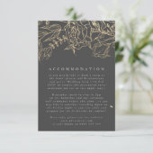 グレイモダンアイアン鉱石金ゴールドエレガントパンパ結婚ス エンクロージャーカード (スタンド正面)