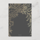 グレイモダンアイアン鉱石金ゴールドエレガントパンパ結婚ス エンクロージャーカード (裏面)
