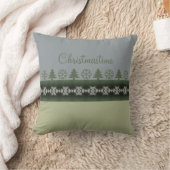 グレイモダンアンドセージグリーンホリデイ クッション (ブランケット)