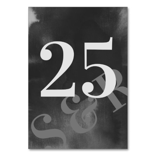 グレイモダンアートビッグはっきりしたモノグラムシンプル結婚ズ テーブルナンバー (正面)