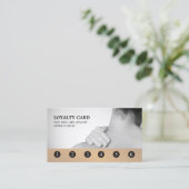 グレイモダンエレガントゴールデンマッサージセラピスト ロイヤリティカード (スタンド正面)