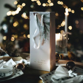 グレイモダンエレガントメリークリスマスリース ワインギフトバッグ