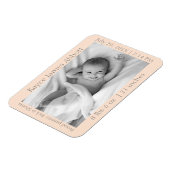 グレイモダンオンパステルサーモン誕生のお知らせ マグネット (左側)