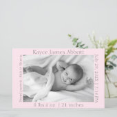 グレイモダンオンパステルピンク誕生スクラップブック紙 (スタンド正面)