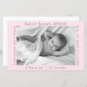 グレイモダンオンパステルピンク誕生スクラップブック紙 (正面/裏面)