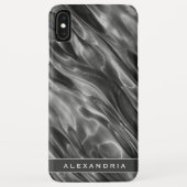 グレイモダンサテンプリント |モノグラムまたは名前 Case-Mate iPhoneケース (裏面)